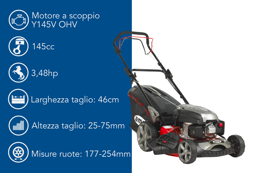 Rasaerba a trazione Ama TRX 465 da 145cc funzioni 4in1 - Ama