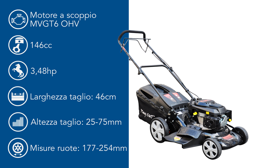 Rasaerba a trazione Ama Playcut LT 465H da 146cc funzioni 4in1 - Ama