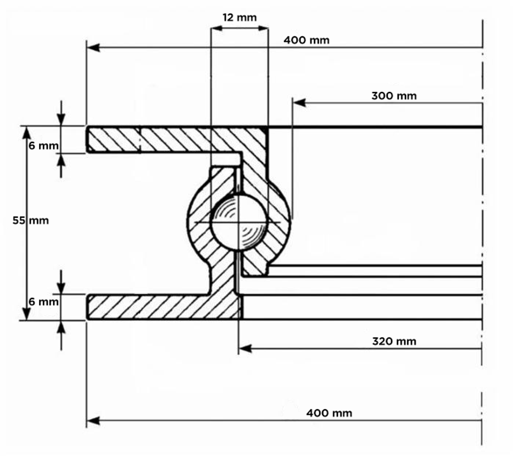 Ralla di sterzo a sfera Ø 400mm portata carico 750kg - Ama