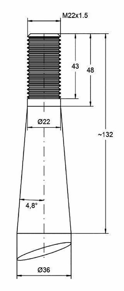 Punta per forca letame di alta qualità ø 36mm lunghezza 800mm - Shw