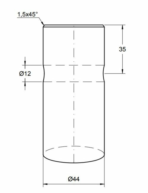 Punta forata per caricamento frontale ø 44mm lunghezza 980mm - Shw