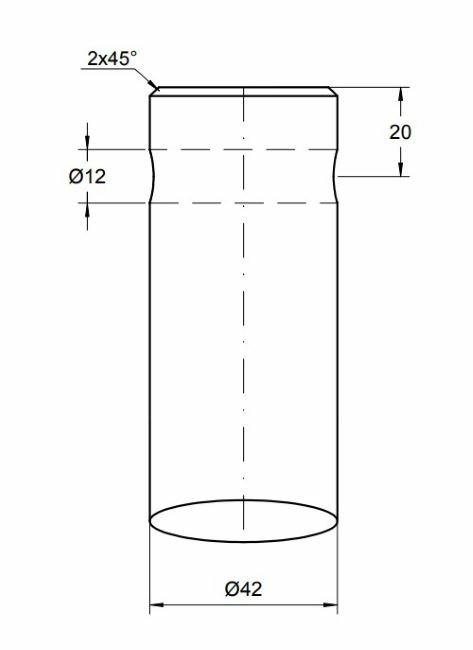 Punta forata per caricamento frontale ø 42mm lunghezza 980mm - Shw