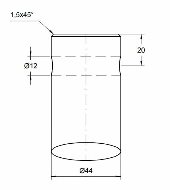 Punta forata per forca caricamento frontale ø 44mm lunghezza 1400mm - Shw