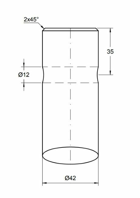 Punta forata per caricamento frontale ø 42 lunghezza 1400mm - Shw