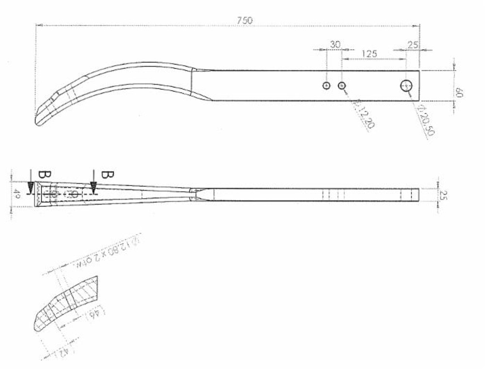Ancora 60x25x750 adattabile a Lemken - Ama