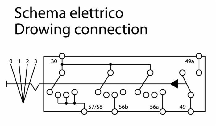 Commutatore luci 12V 4 posizioni con avvisatore acustico dima 22,5mm - Ama