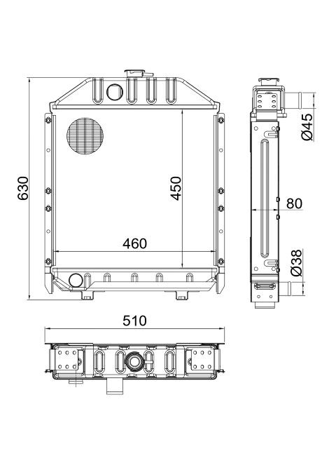 Radiatore per trattore adattabile Fiat 4973345 - Ama