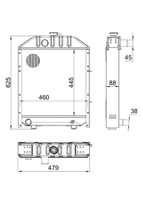 Radiatore adattabile Landini/Massey Ferguson 1824627M91 - Ama