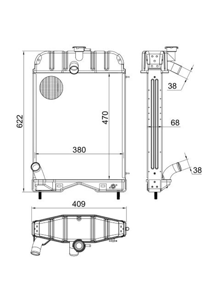 Radiatore adattabile Massey Ferguson 1660499M92 - Ama