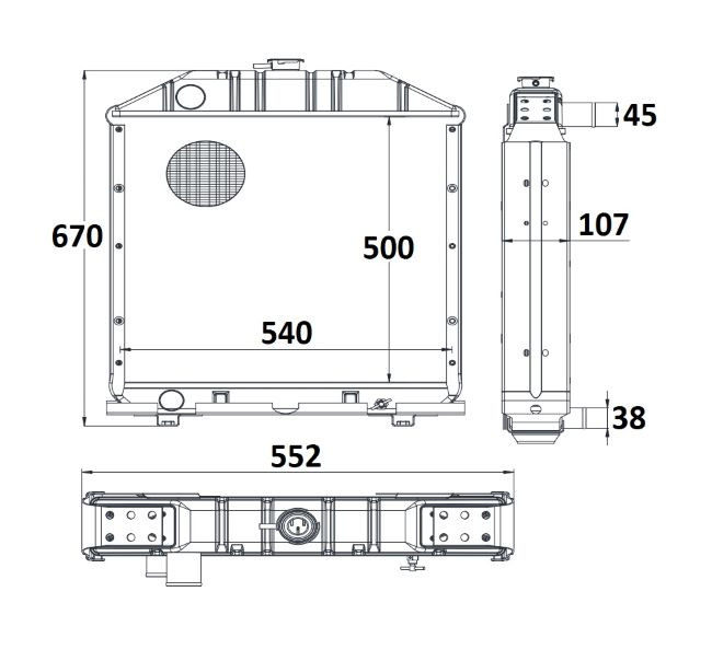 Radiatore per trattore adattabile al rif. originale Fiat 5143883 - Ama