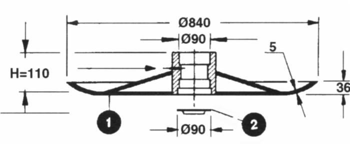 Piattello adattabile Ama e Supertino 165/185 Ø 90 - Ama