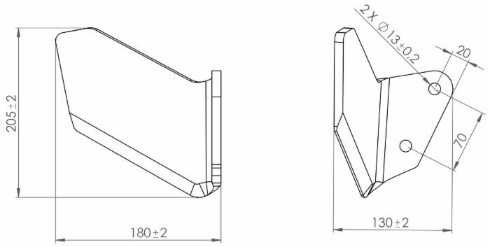 Aletta dx per ancora 60x25 adattabile Deltaflex - Ama