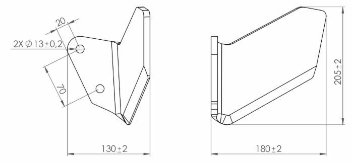 Aletta sx per ancora 60x25 adattabile Deltaflex - Ama