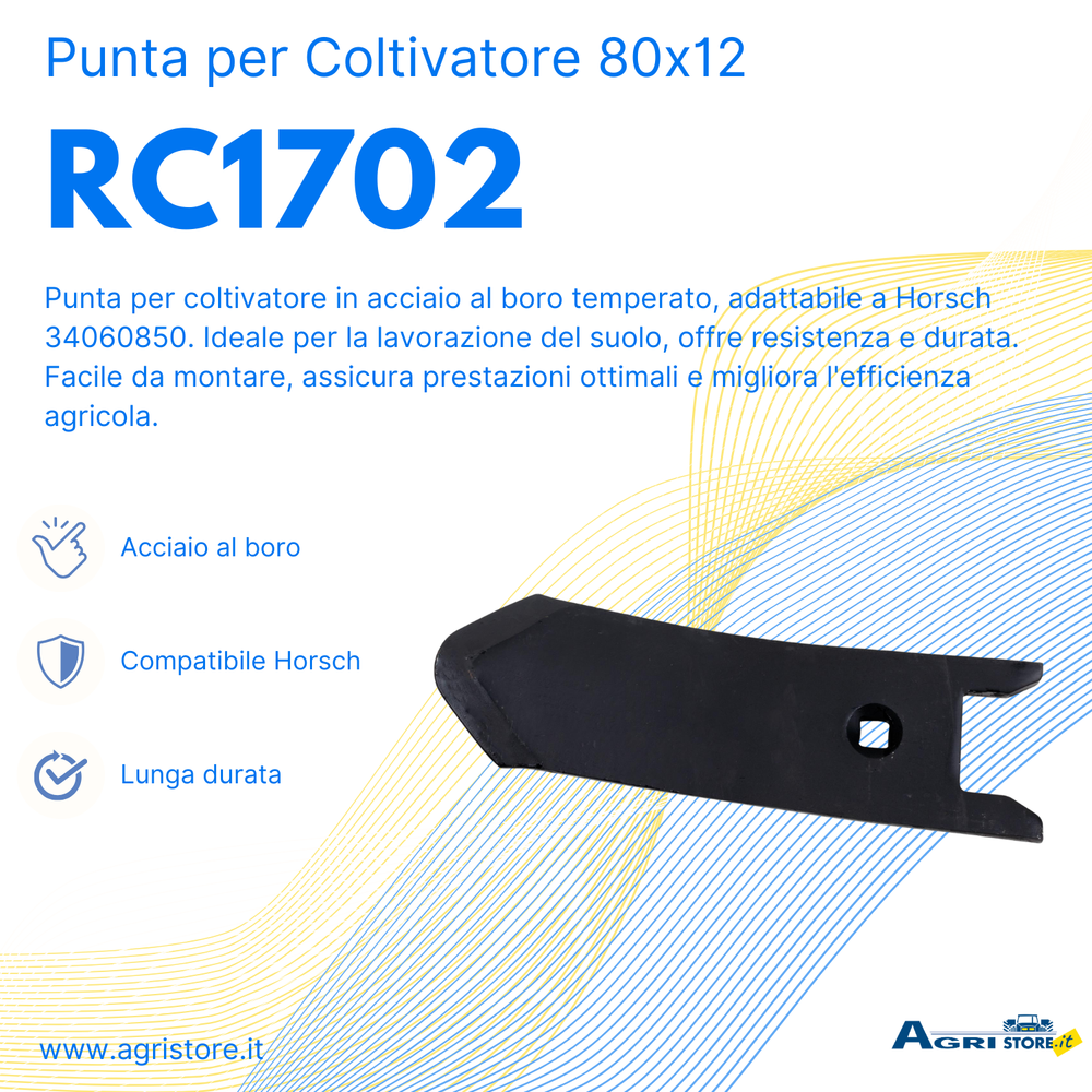Punta per ancora coltivatore adattabile Horsch 34060850 80x12 - Ama