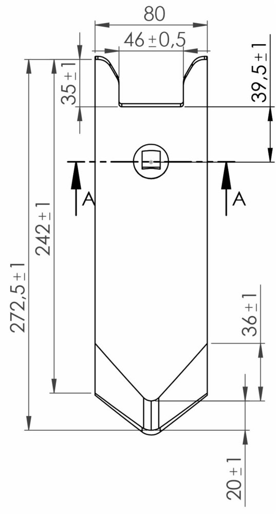 Punta per ancora coltivatore adattabile Horsch 34060850 80x12 - Ama