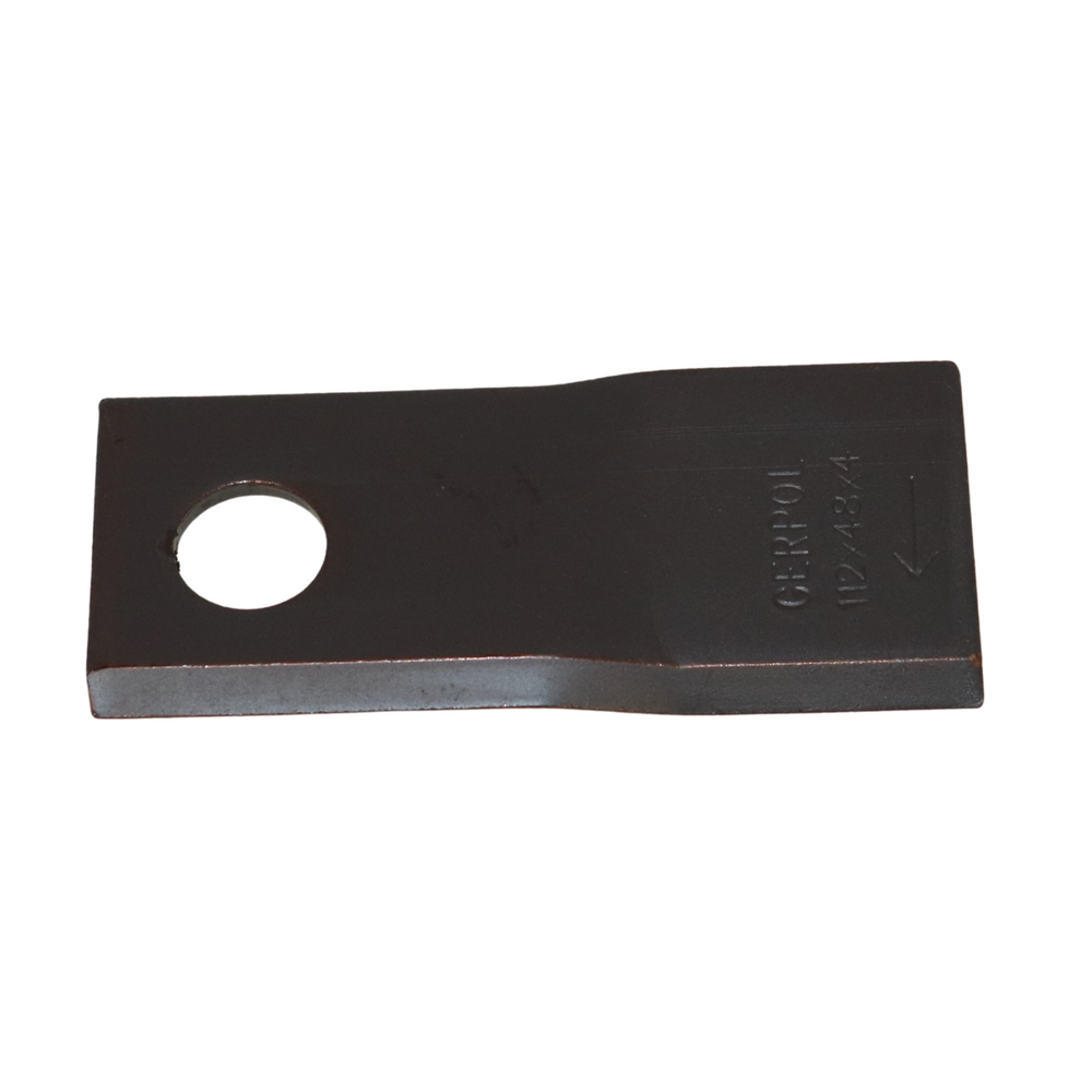Coltello destro piegato 112x48mm con foro Ø 19mm adattabile Krone 1398890 - Ama