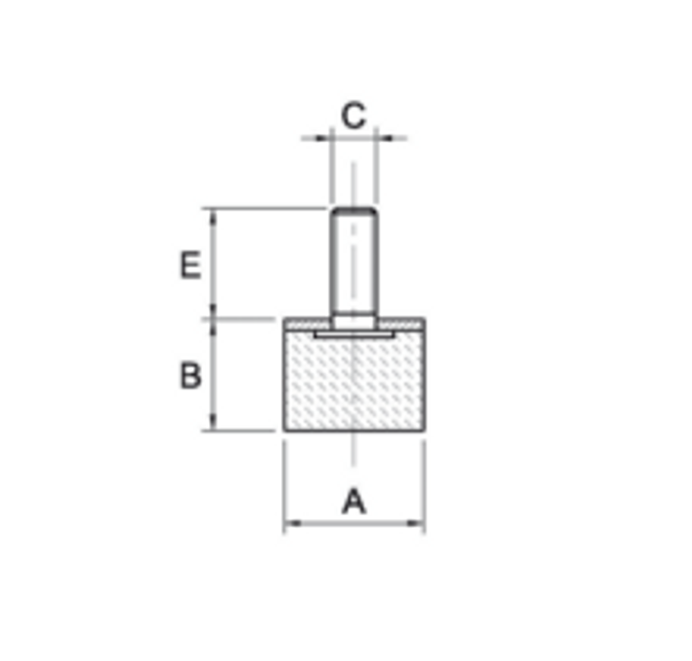 Piede maschio 40x20 M8x23 - Ama