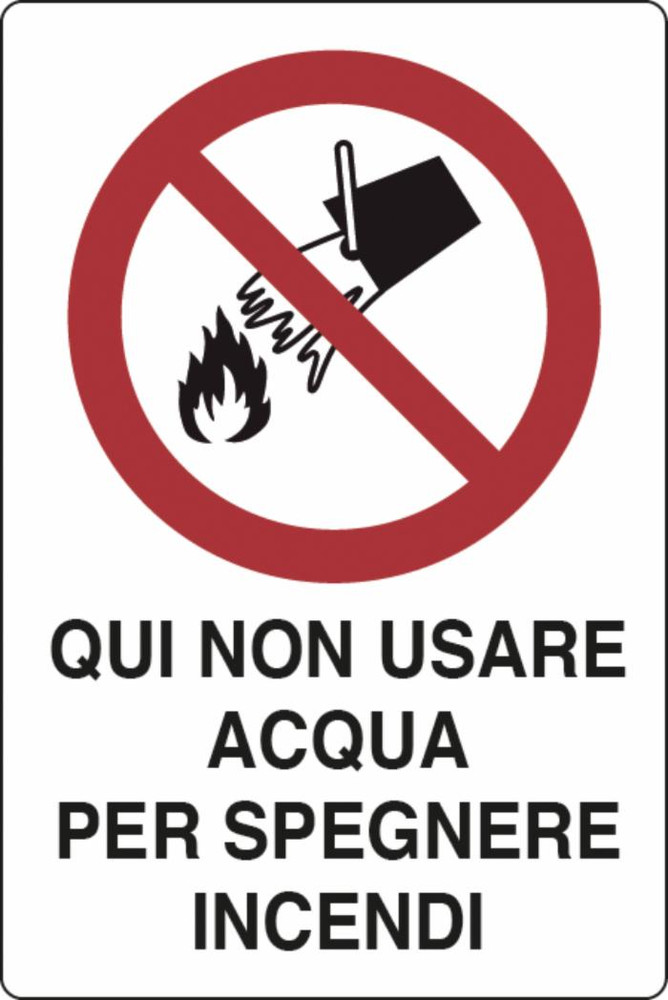 Cartello segnaletica "no acqua" in alluminio 30x20 - Ama