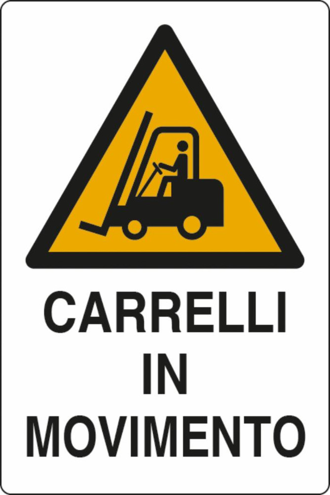 Cartello segnaletica "carrelli in movimento" 30x20 - Ama