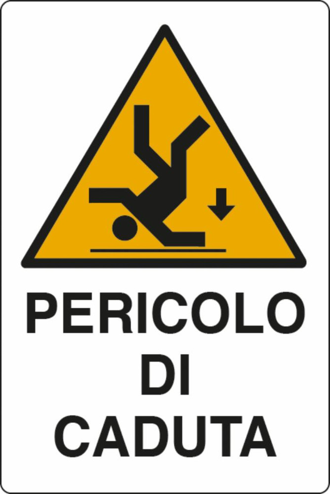 Cartello segnaletica pericolo caduta 30x20 - Ama