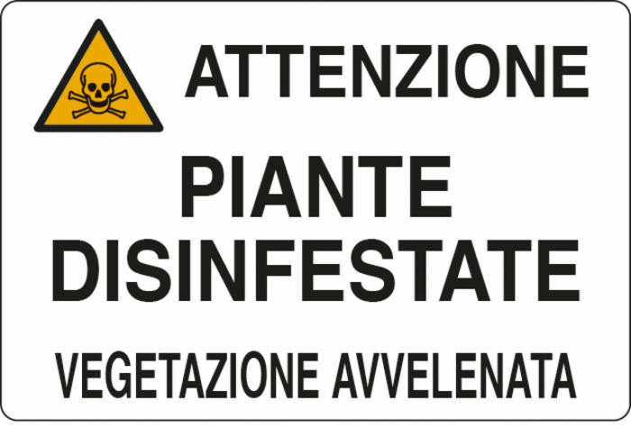 Cartello segnaletica piante disinfestate 50x35 - Ama