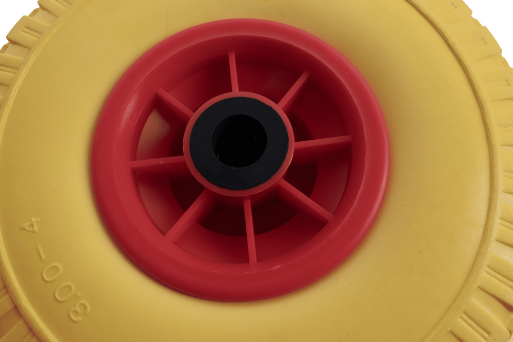 Ruota per carrelli gialla in poliuretano 3.00x4” portata 50kg Ø 250mm - Ama