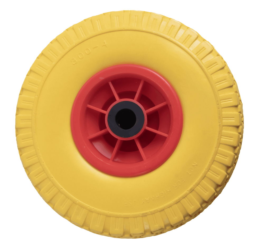 Ruota per carrelli gialla in poliuretano 3.00x4” portata 50kg Ø 250mm - Ama