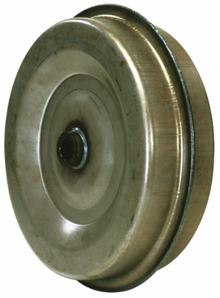 Ruota in lamiera 320x100mm con foro Ø 30mm e boccola in nylon - Ama