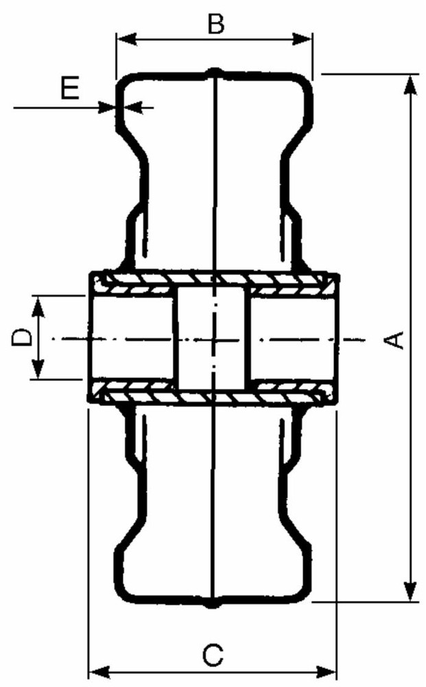Ruota in lamiera 250x100x30mm - Ama