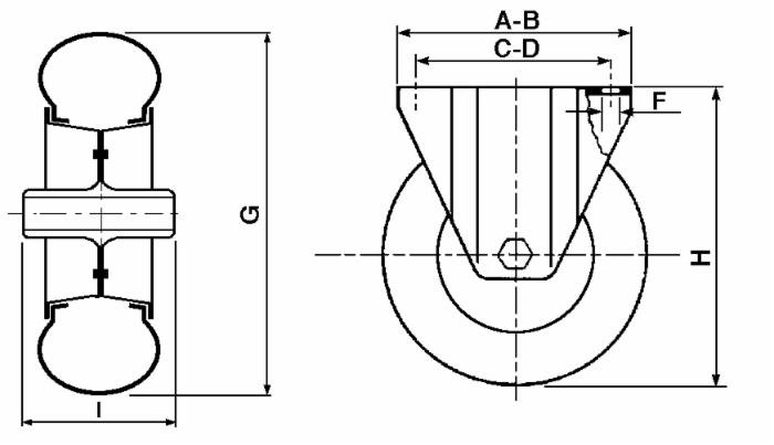 Ruota pneumatica Ø 200mm supporto fisso - Ama