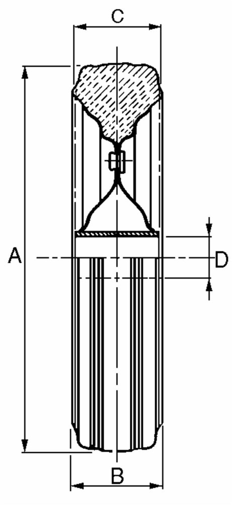 Ruota 173x44mm boccola Ø 21 nylon - Ama