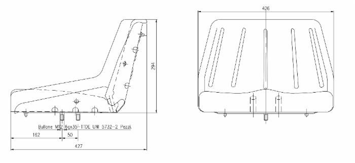 Sedile Seat 1 tipo E in poliuretano autopellante nero - Seat Industries