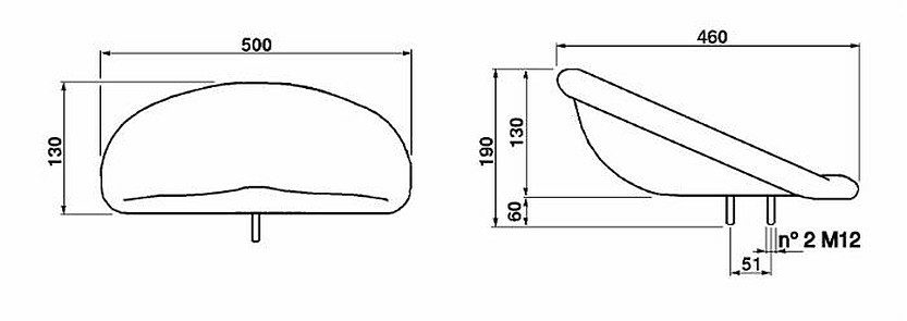 Sedile Ama universale in ecopelle nera con imbottitura - Seat Industries