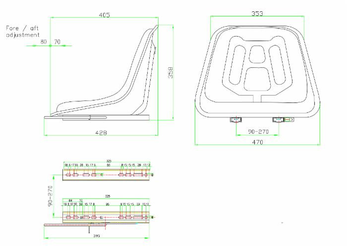 Sedile RM Compact per macchine da giardinaggio e agricole in sky nero - Seat Industries