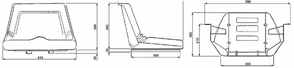 Sedile rigido non verniciato con guide - Seat Industries