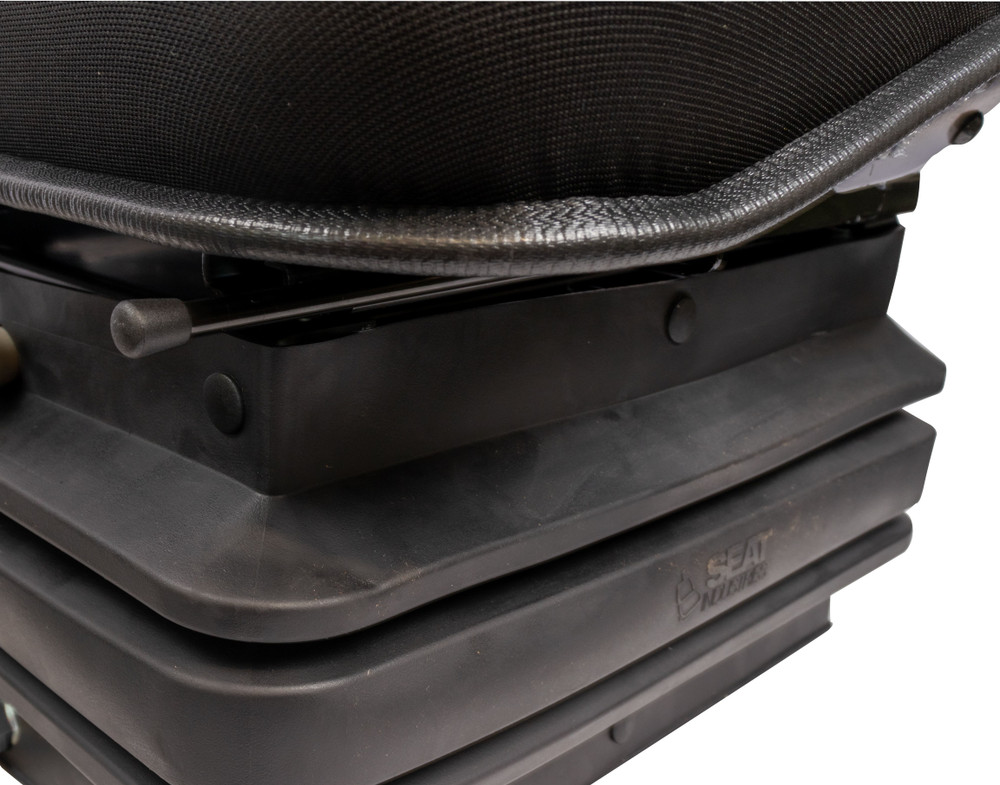 Sedile Top in tessuto nero completo di sospensione meccanica e guide - Seat Industries