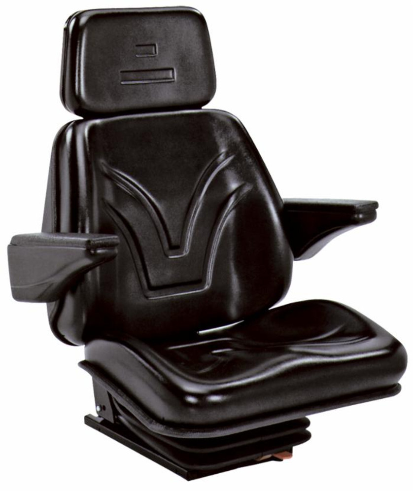 Sedile Top in sky nero con molleggio meccanico e braccioli 536x620x832mm - Seat Industries