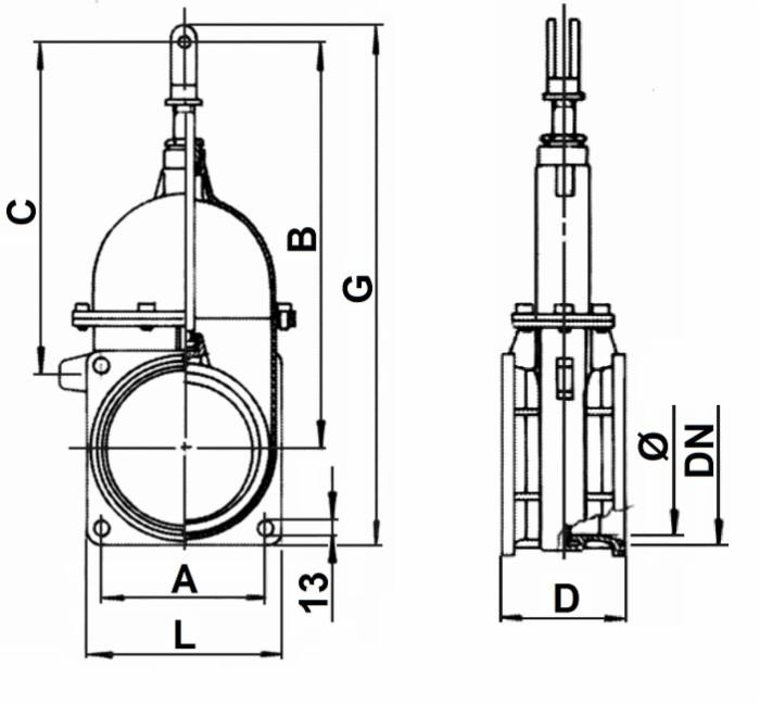 Saracinesca 6" doppia flangia - Riv