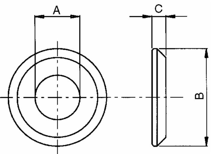 Distanziale per rotula con Ø 28mm e diametro esterno Ø 64mm - Ama