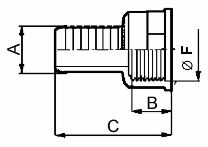 Raccordo portagomma dritto Ø 15 filetto femmina - Arag