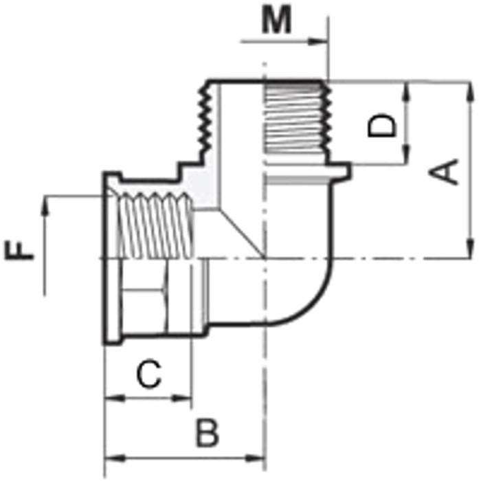 Raccordo maschio-femmina curvo G1"1/4 - Arag