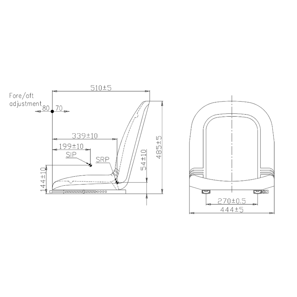 Sedile garden serie Movi senza braccioli - Seat Industries