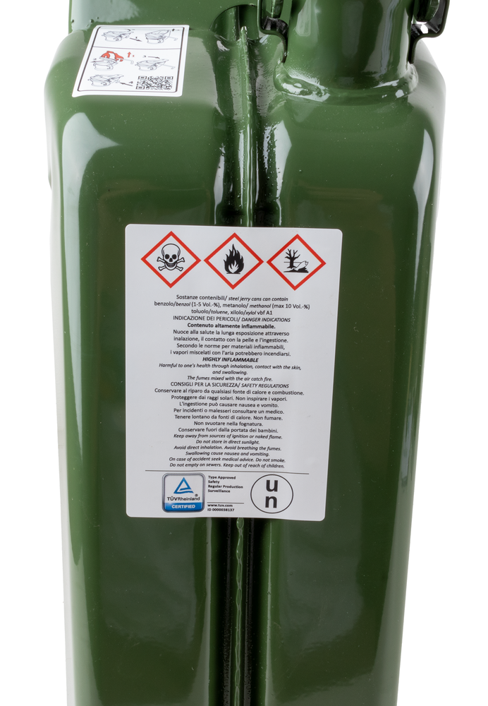 Tanica per carburante in metallo da 20L omologata TUV - Ama