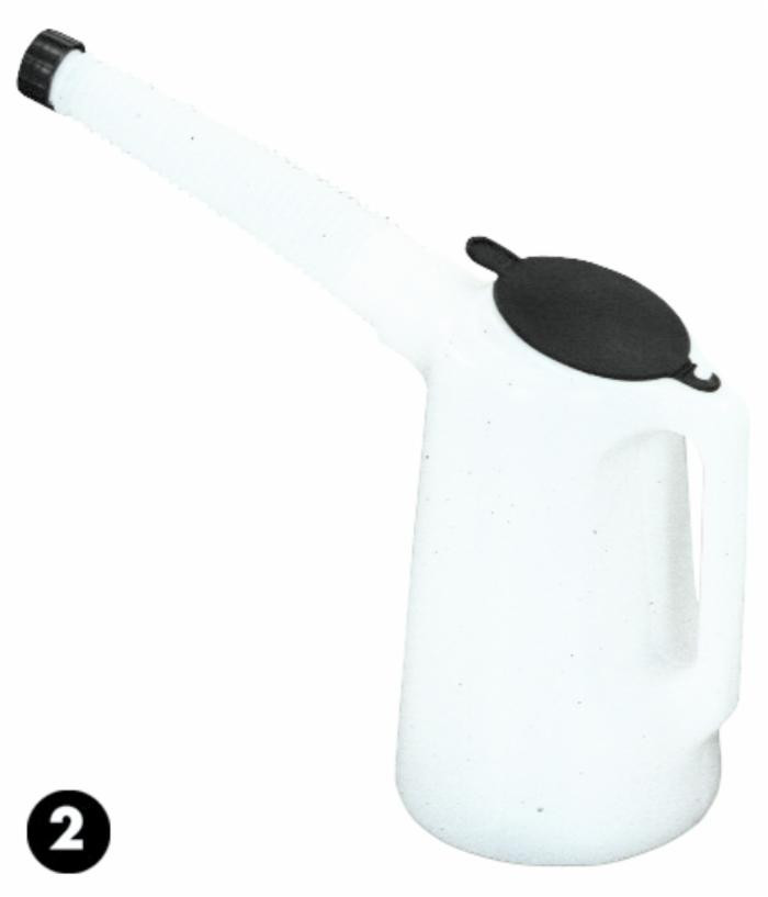 Brocca in polietilene per travaso carburante 2L con beccuccio flessibile - Ama