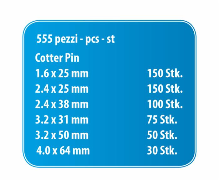 Set assortito con 555 coppiglie standard - Ama