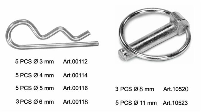 Confezione 26 spine a scatto e coppiglie a "R" - Ama