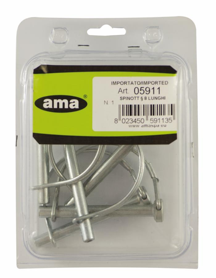 Confezione 5 spinotti motozappa ø 8 articolo sfuso 01369 - Ama