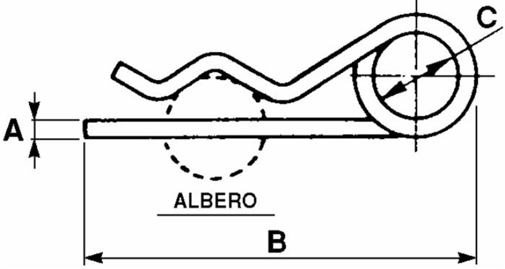 Coppiglia doppio giro ø3x76mm - Ama