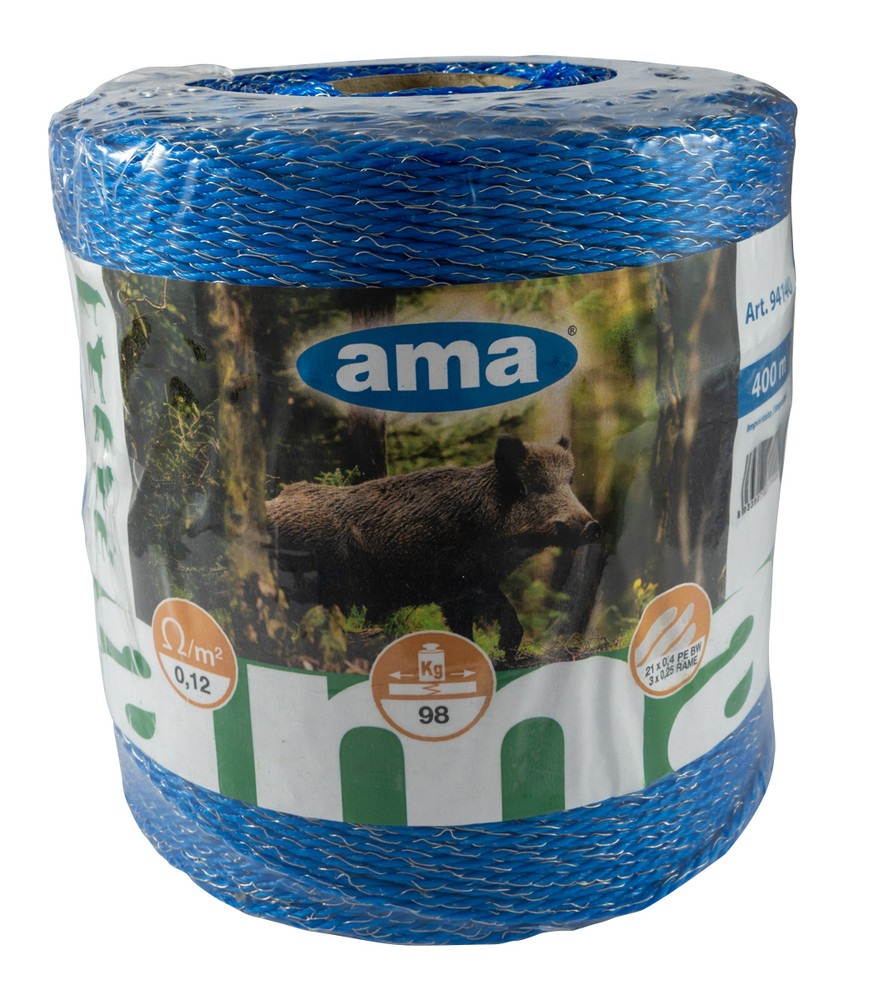 Bobina filo elettrificato per cinghiali Premium line 400m 3 conduttori - Ama