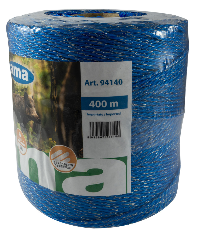 Bobina filo elettrificato per cinghiali Premium line 400m 3 conduttori - Ama